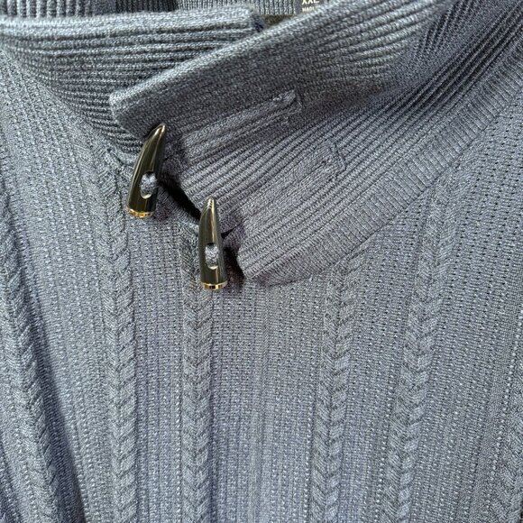 Michael 88 Irvin Mens Navy Blue Mock Neck Sweater XXL Cable Knit Button Detail - Picture 7 of 14